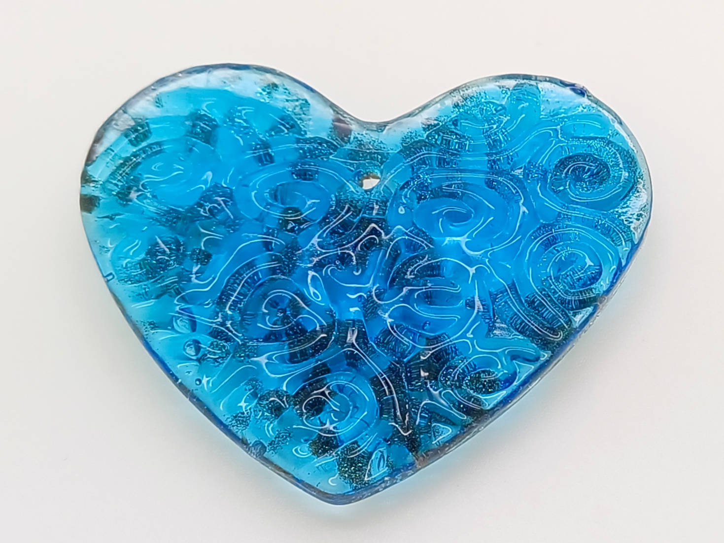 pendentif bleu dore verre Pend-106-bleu