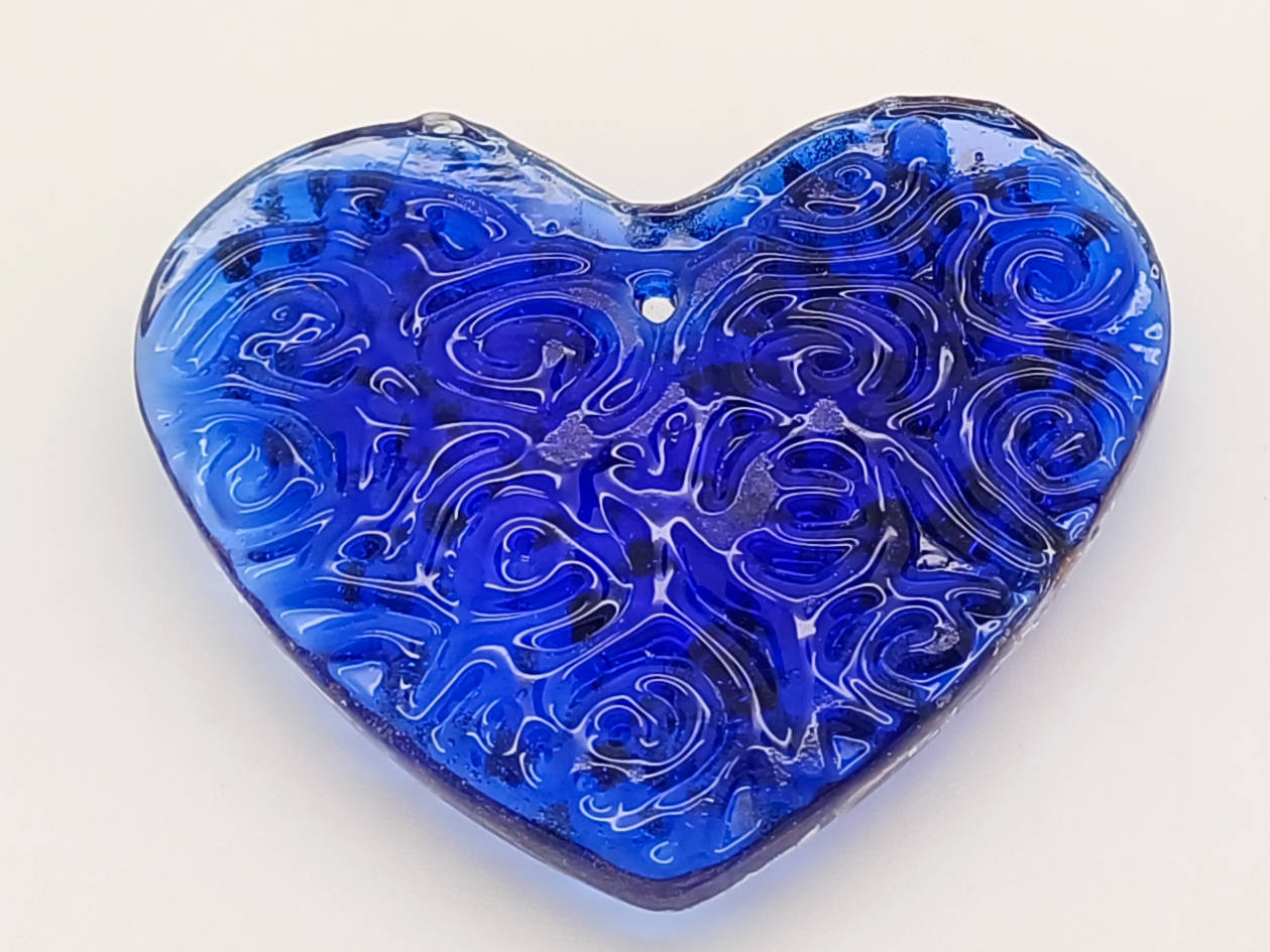 pendentif bleu marine verre Pend-106-marine