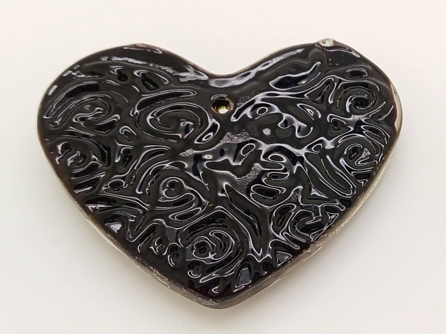 pendentif noir dore verre Pend-106-noir