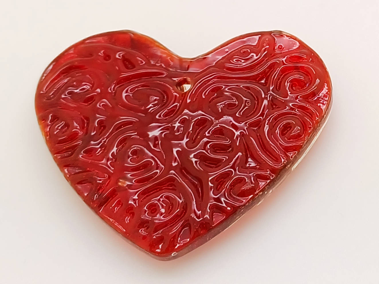 pendentif rouge verre dore Pend-106-rouge
