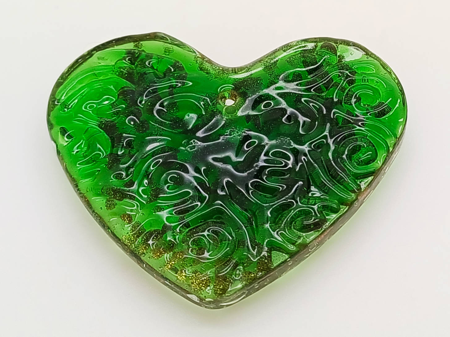pendentif vert verre dore Pend-106-vert