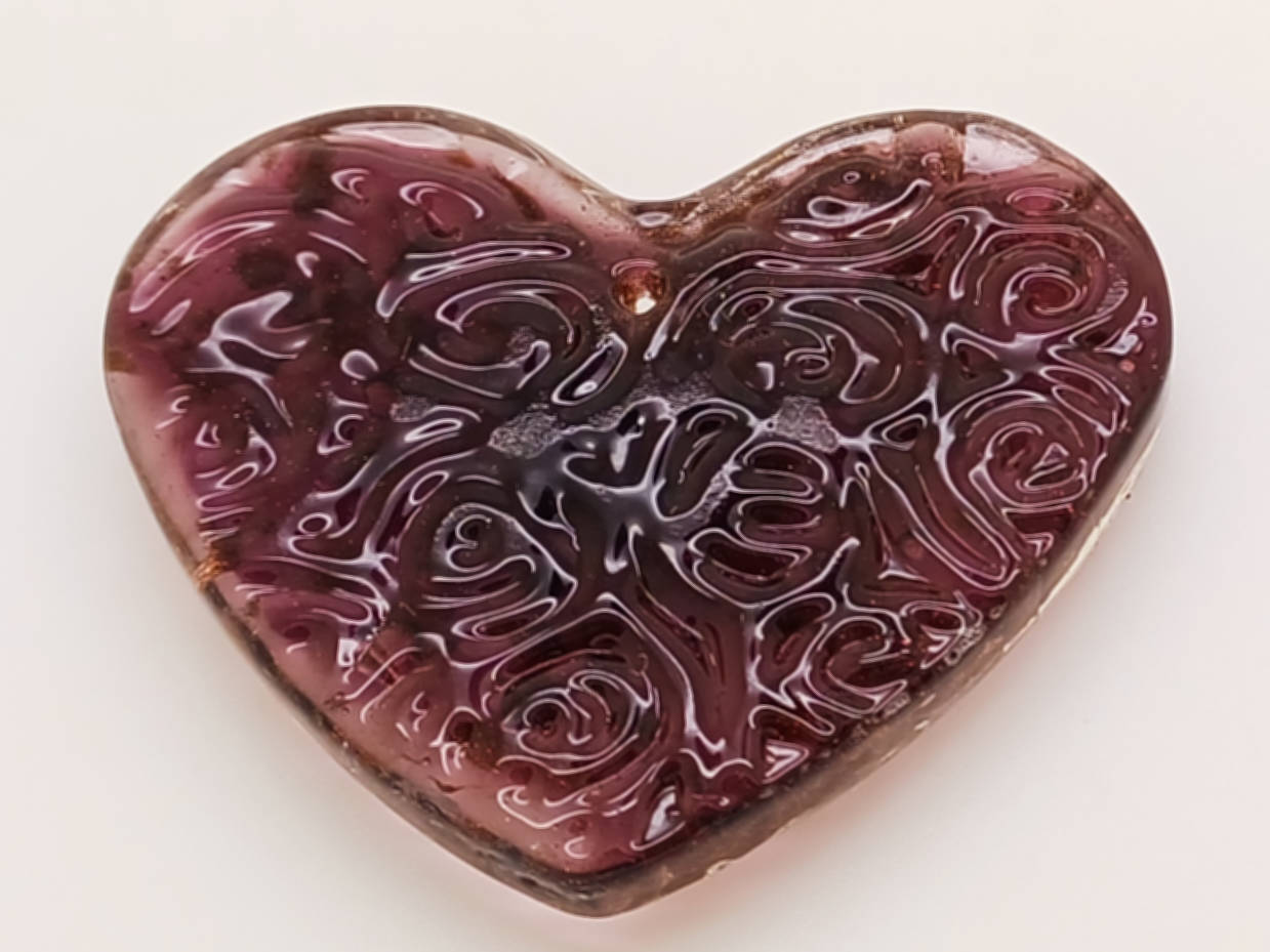 pendentif violet dore verre Pend-106-violet