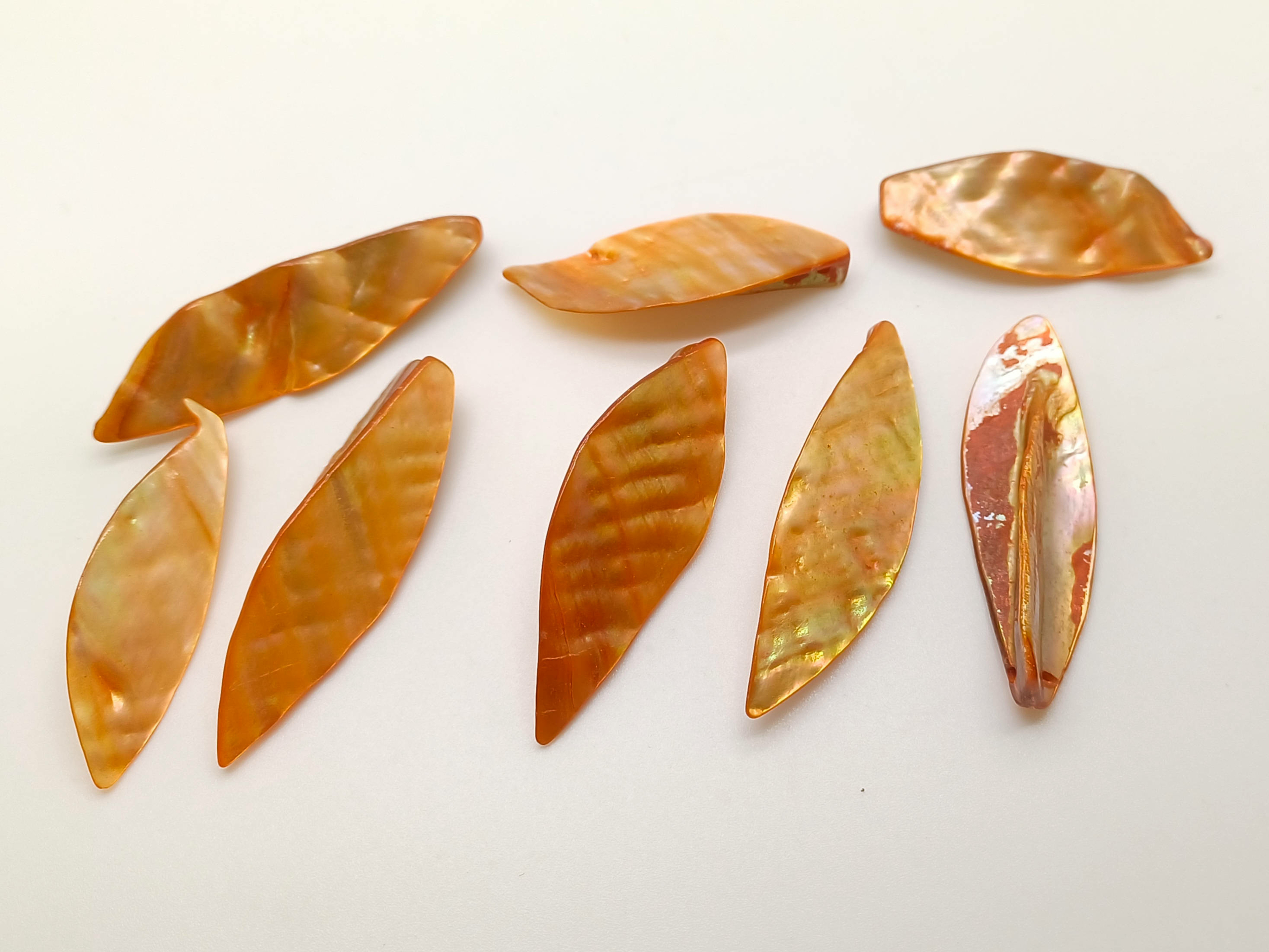 pendentif goutte nacre orange