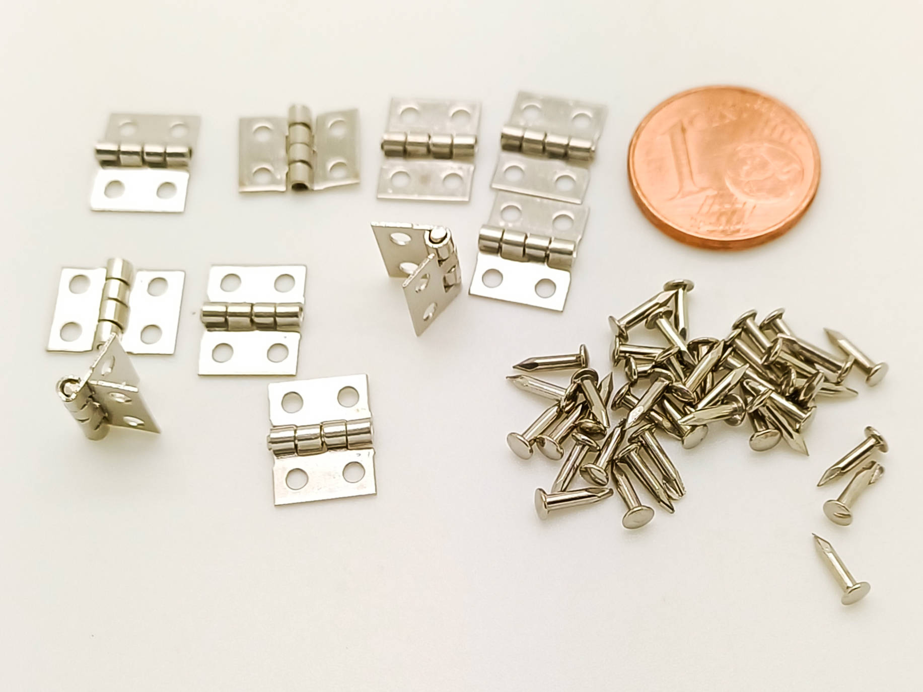 charniere mini 8x10mm argente