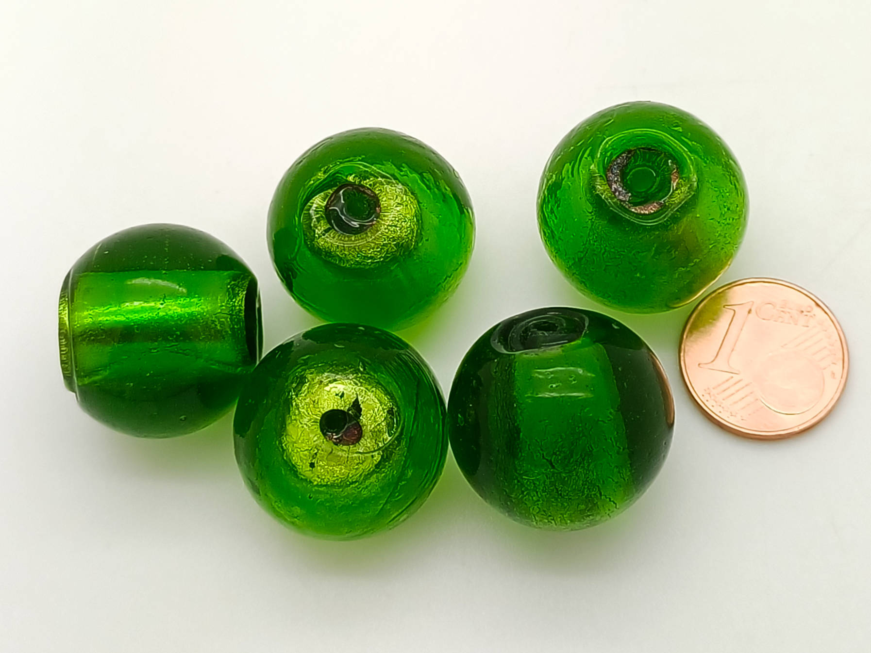 PV-lot-20 perle vert verre