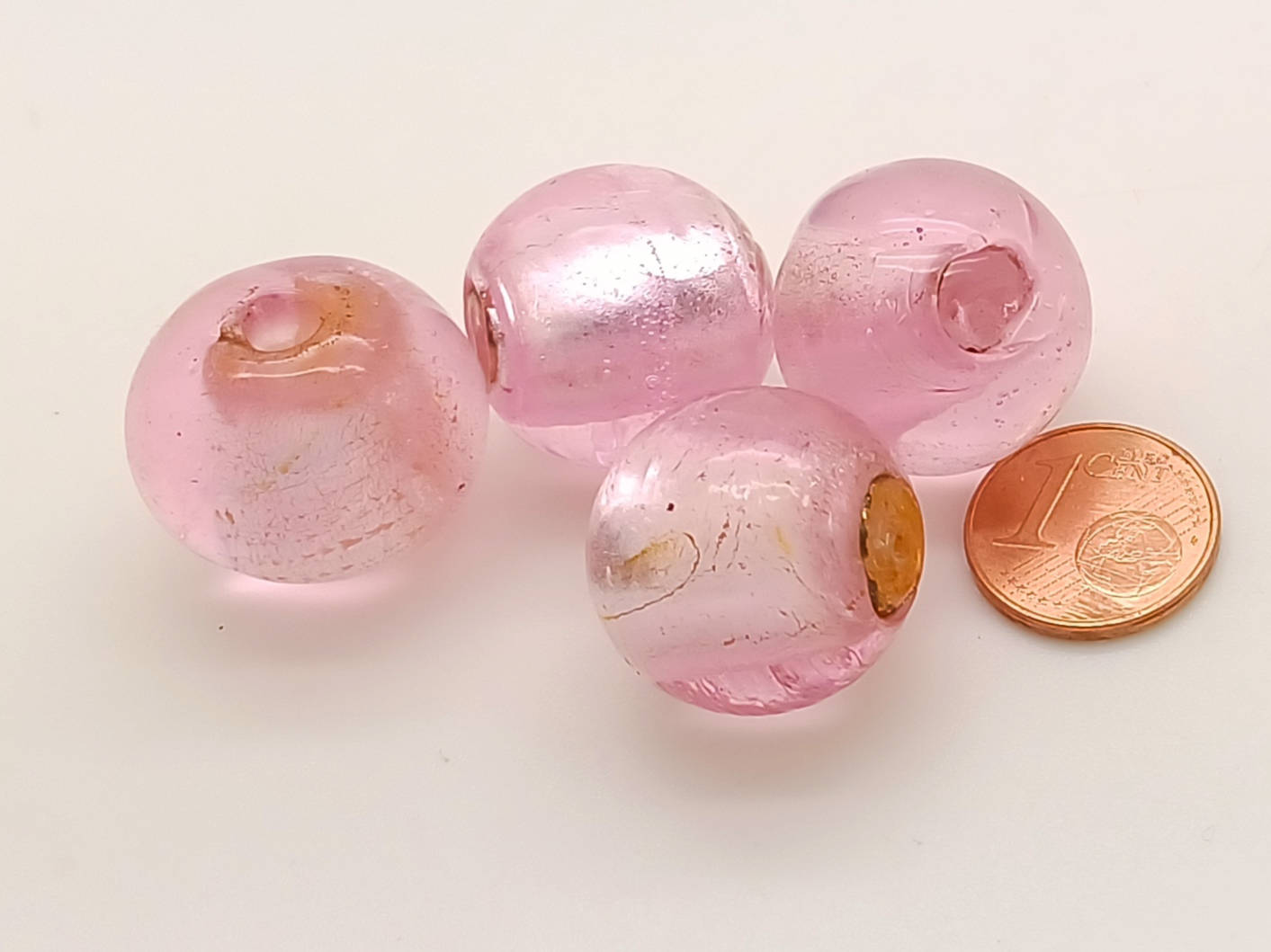 PV-lot-28 perle rose verre