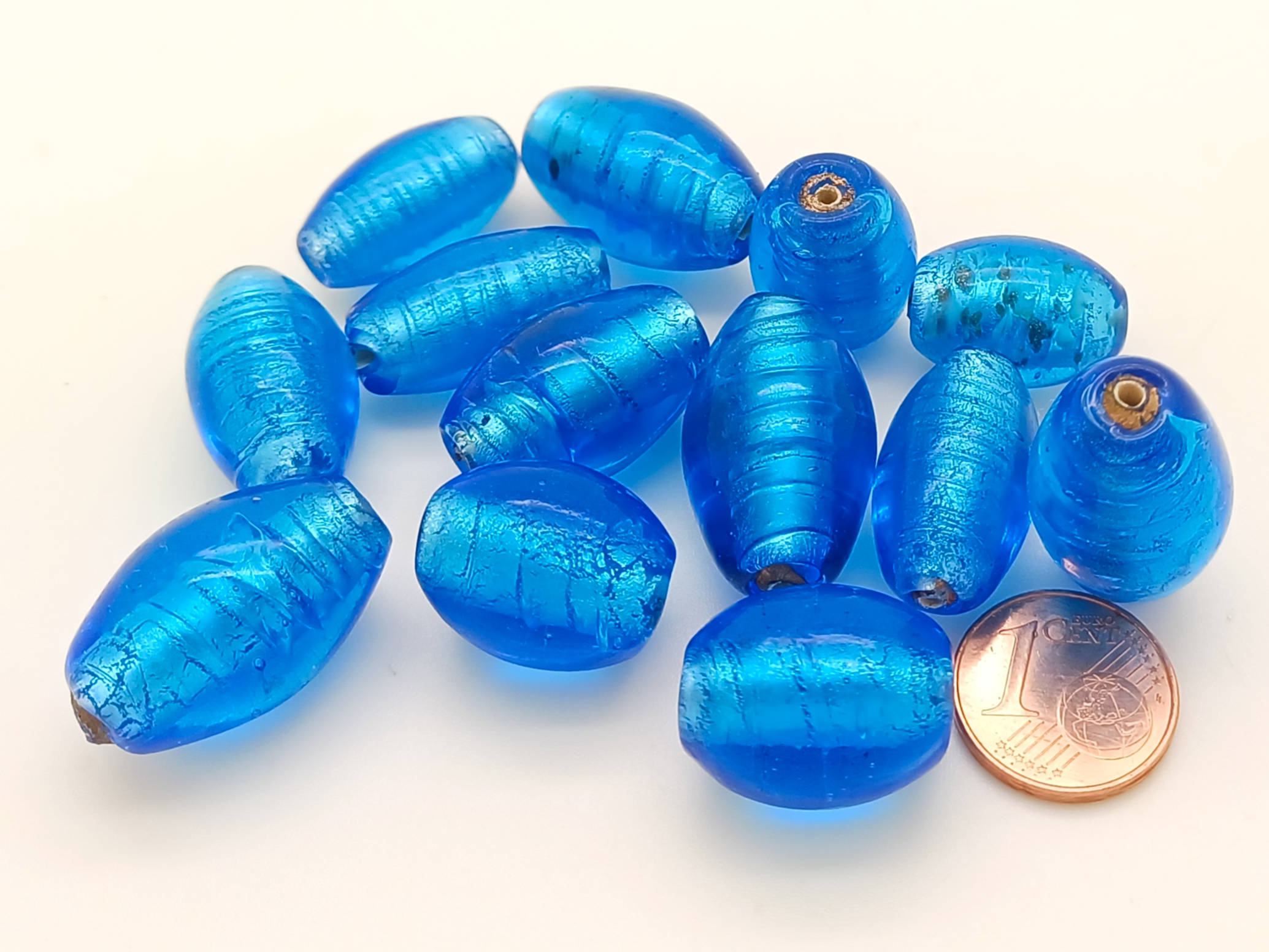 PV-lot-25 perle bleu verre