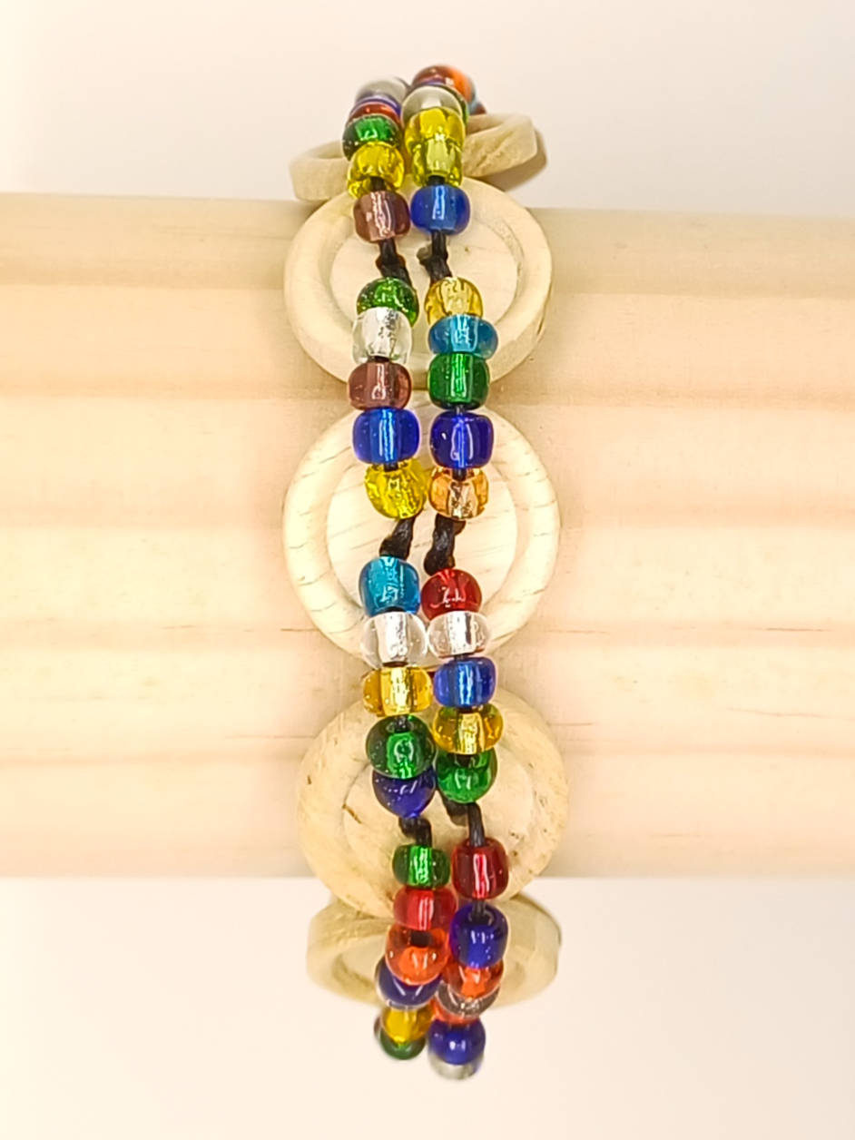 BRA11 bracelet tresse bouton tresse