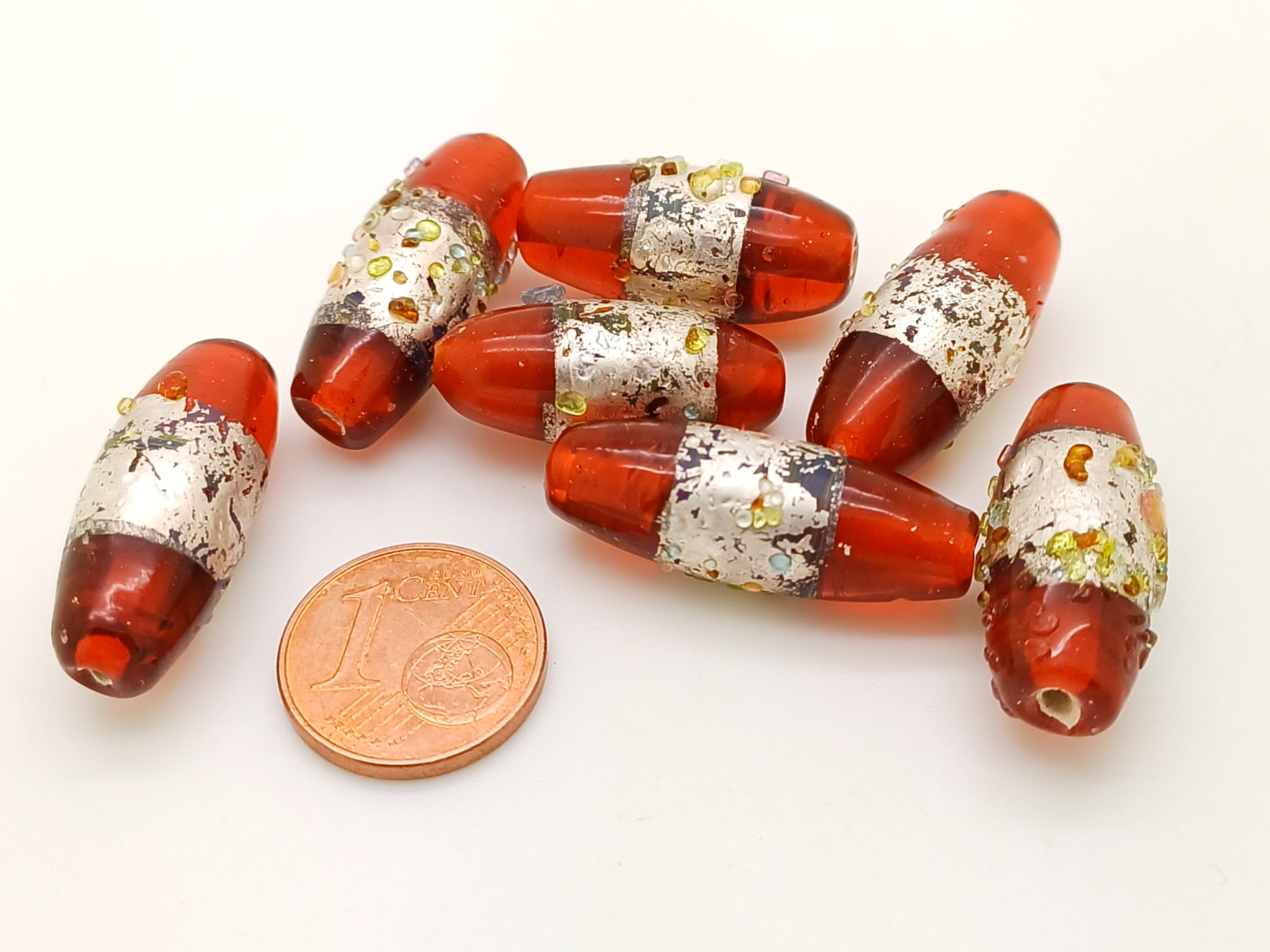 PV-lot-48 perles ovales miel