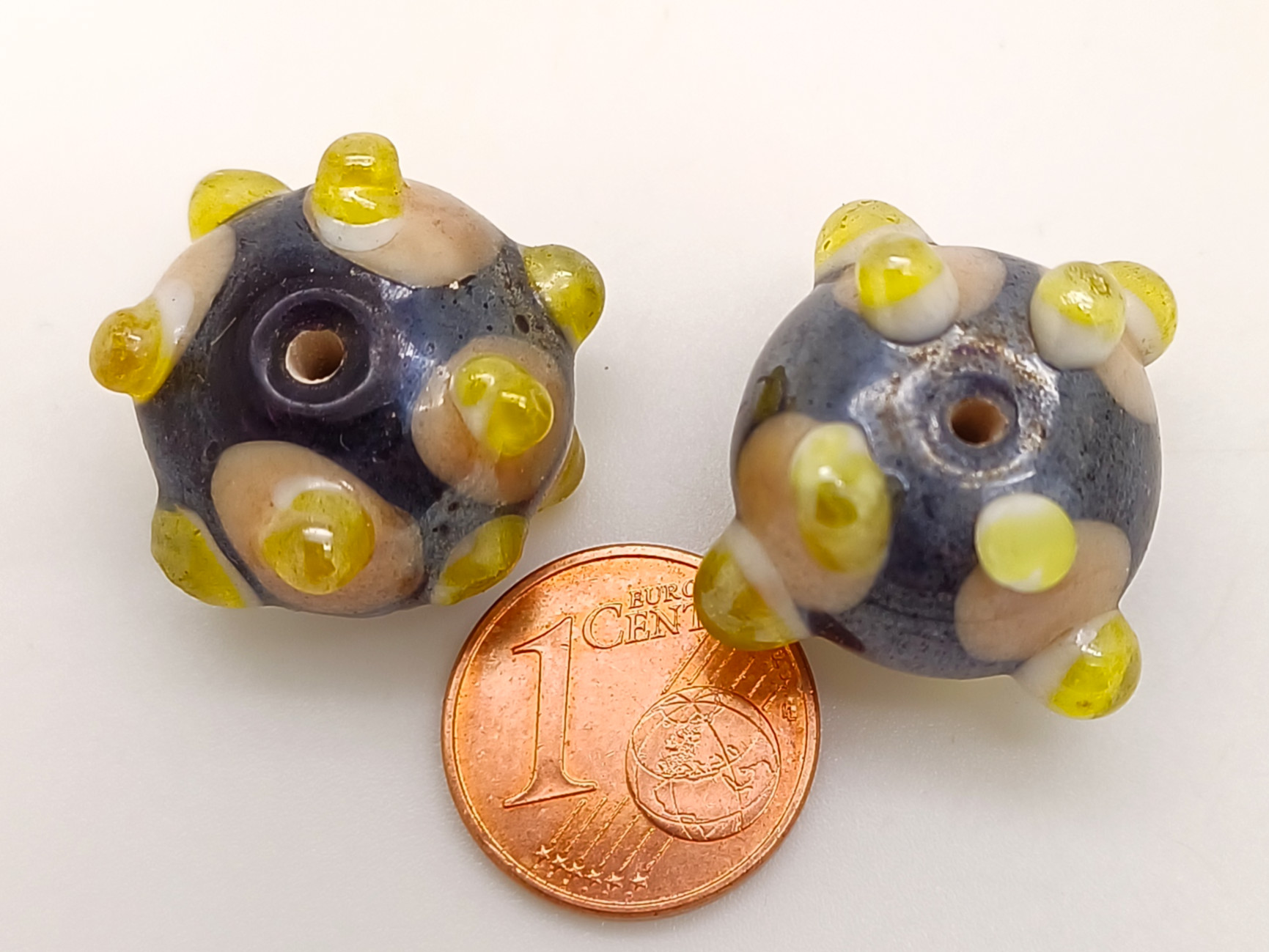 PV-lot-49 perles picot violettes verre