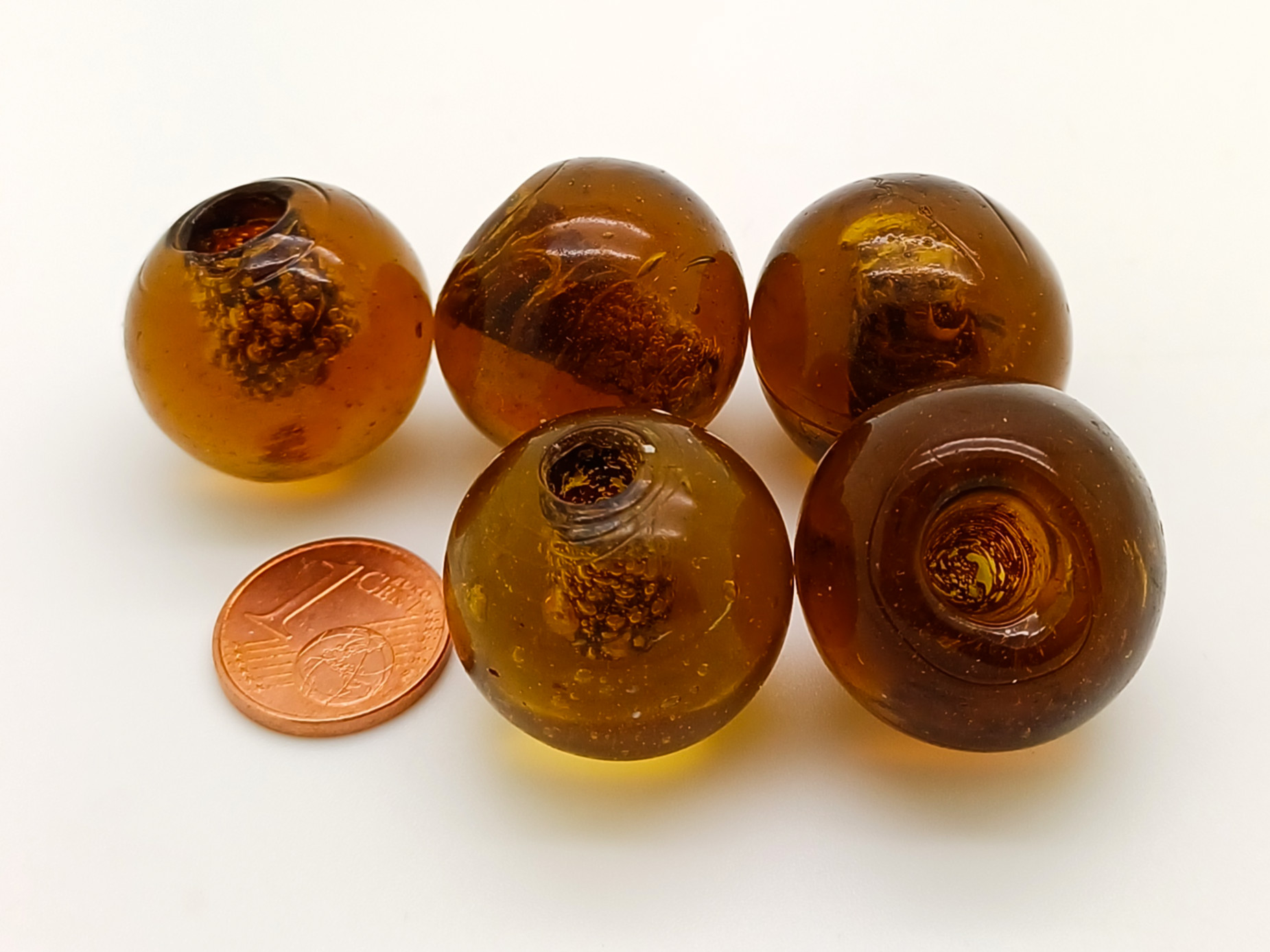 PV-lot-55 perles rondes marrons