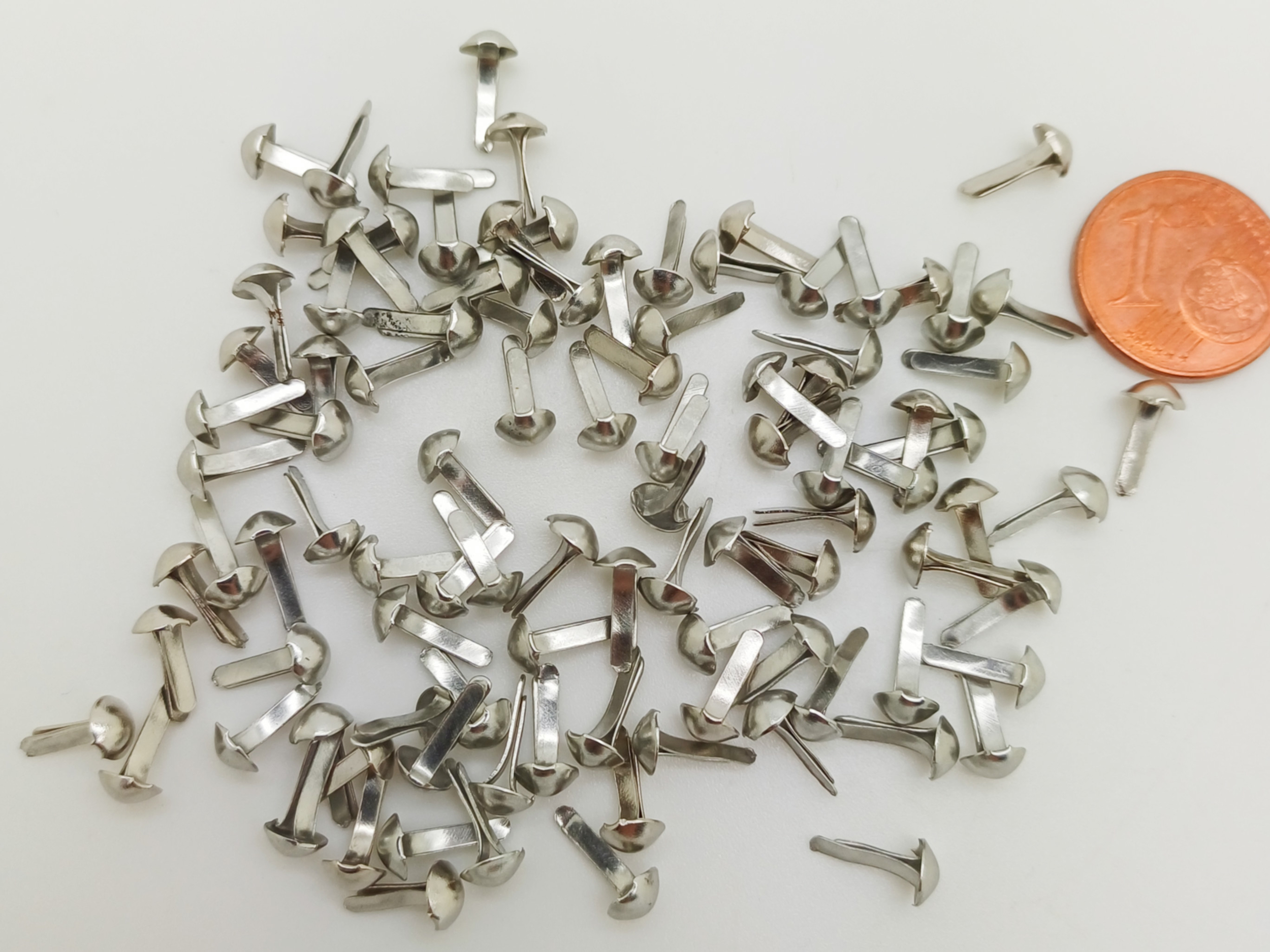 attaches parisiennes brads petites metal argentees