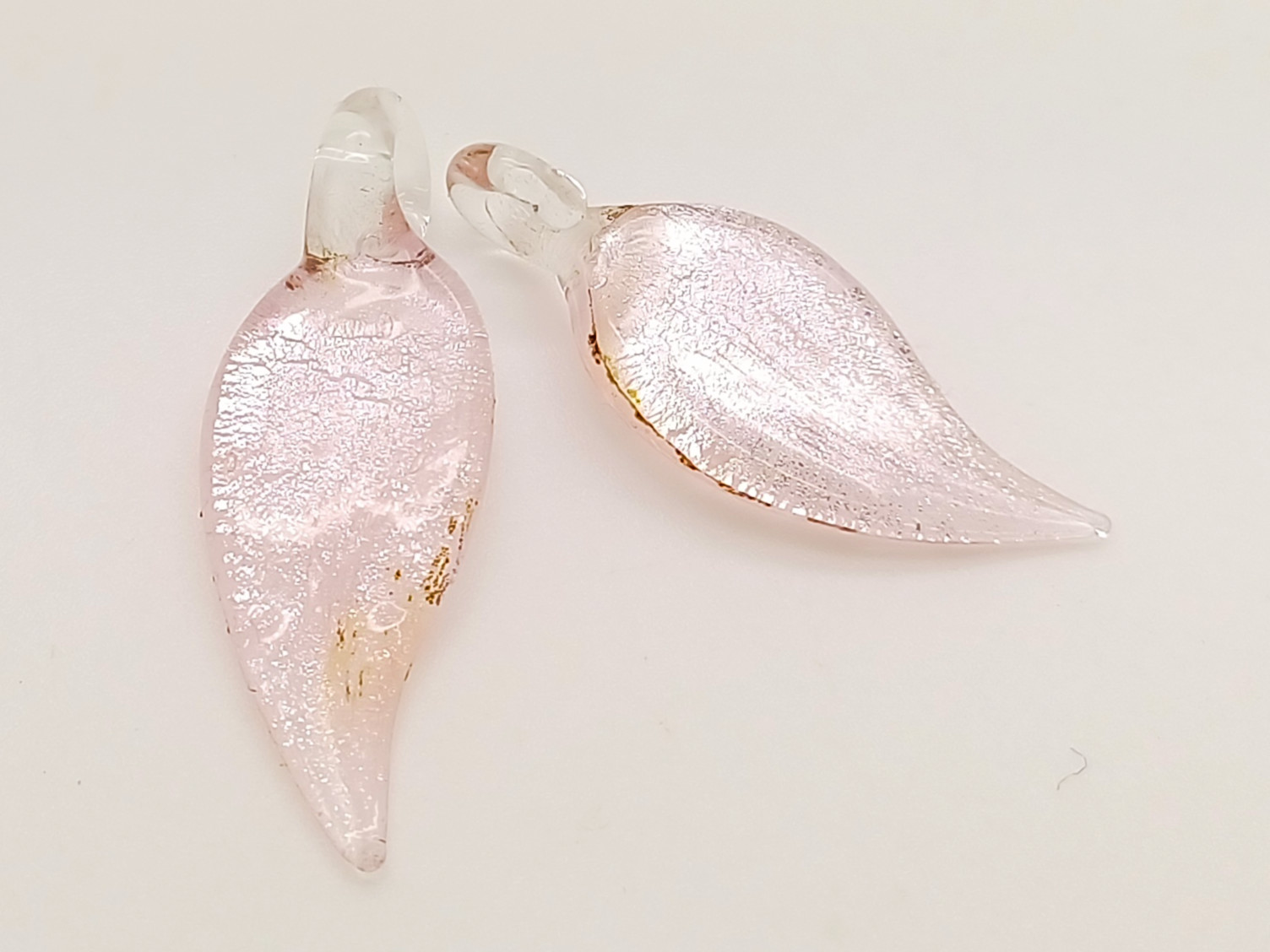 Pend-428-1 pendentif goutte rose verre