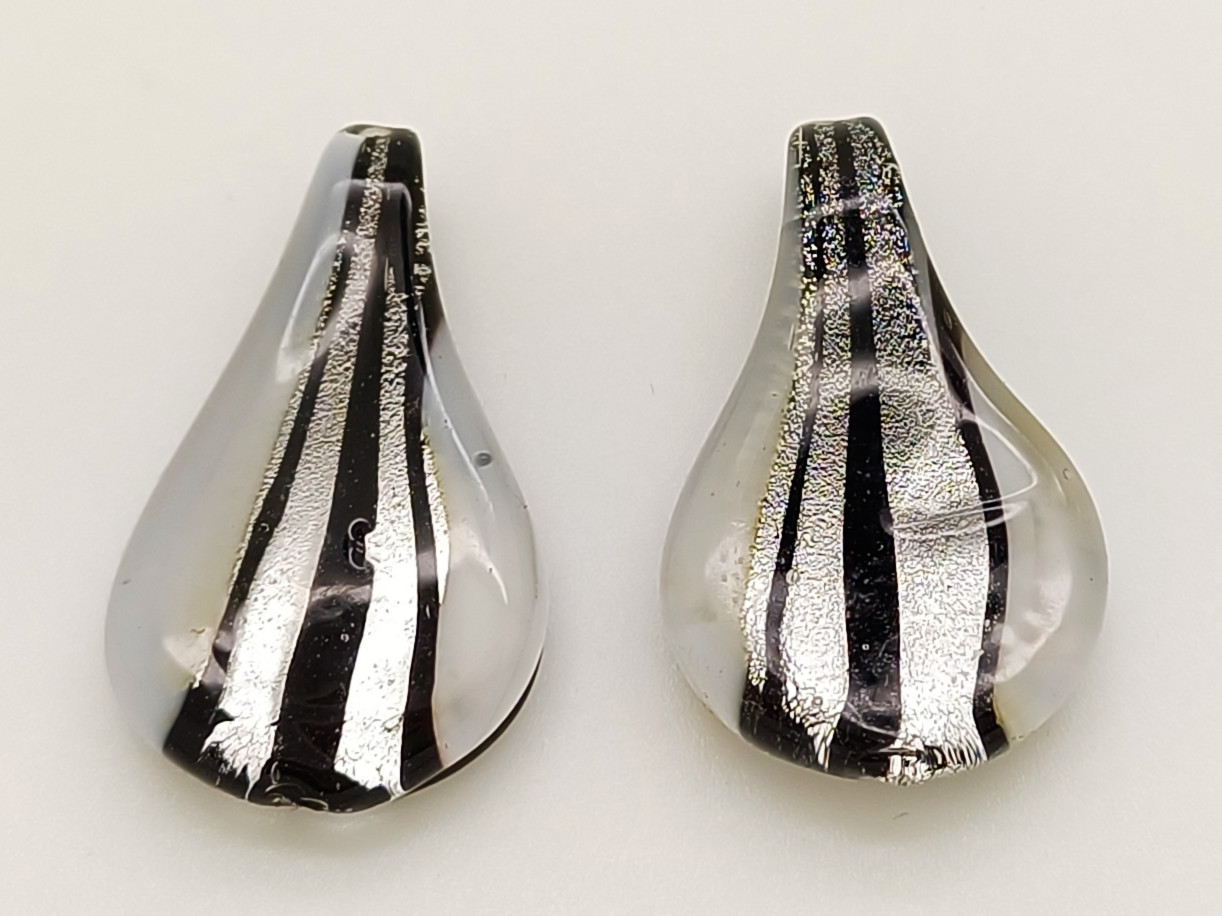Pend-429-2 pendentif goutte noir argent