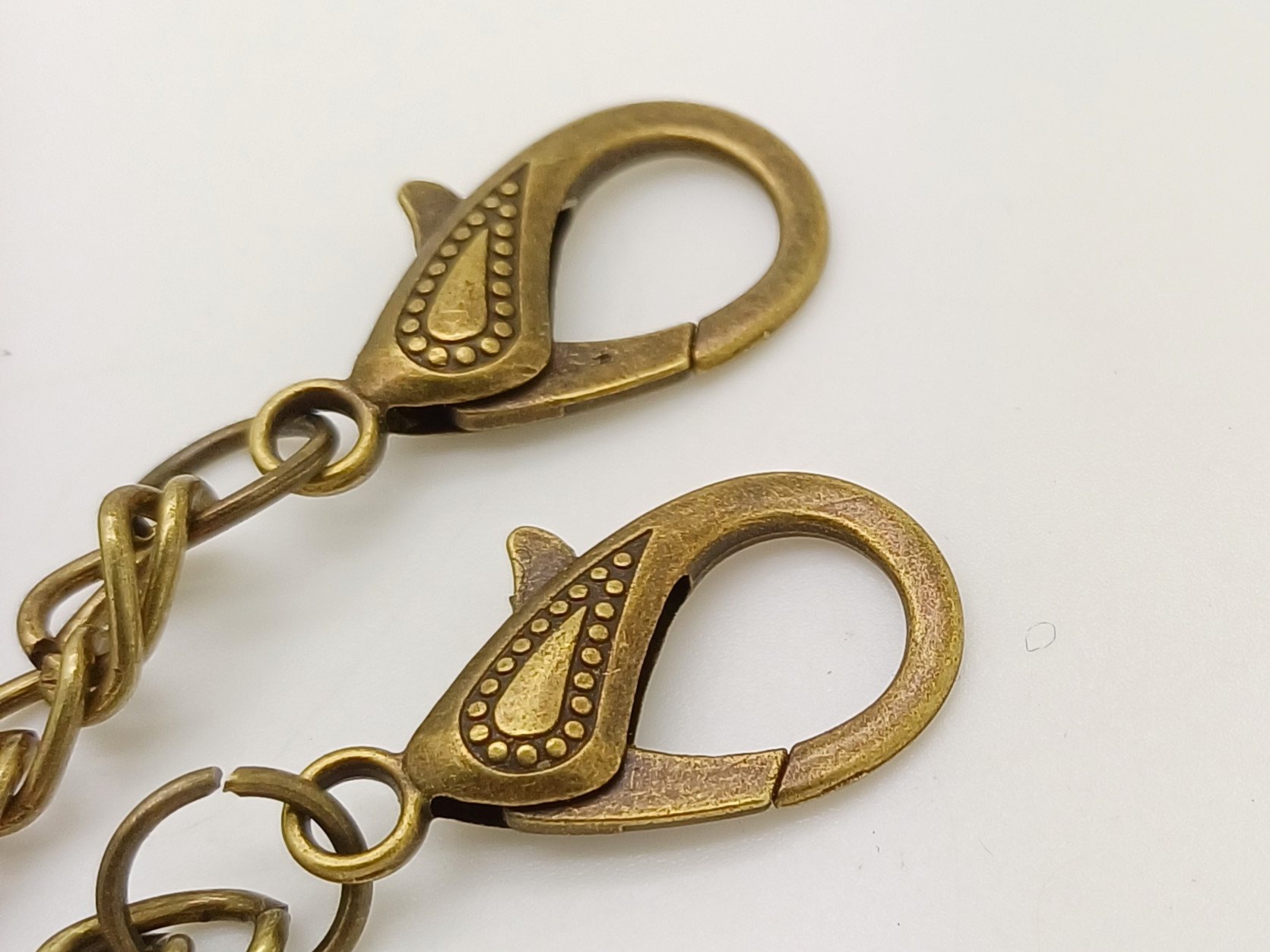 bandouliere chaine bronze fermoir mousqueton