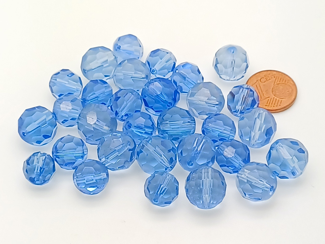 PV-lot-41 perle verre bleue ronde
