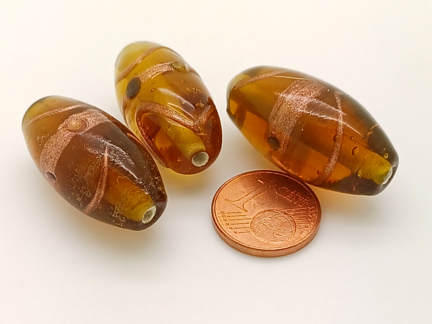 PV-lot-61 perles verre ovales