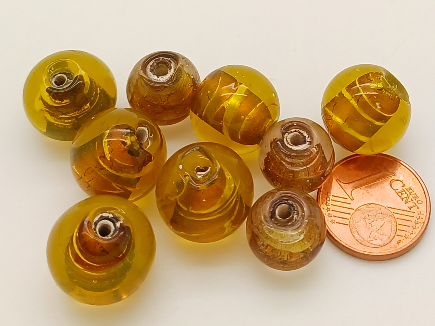PV-lot-63 perles verre marron
