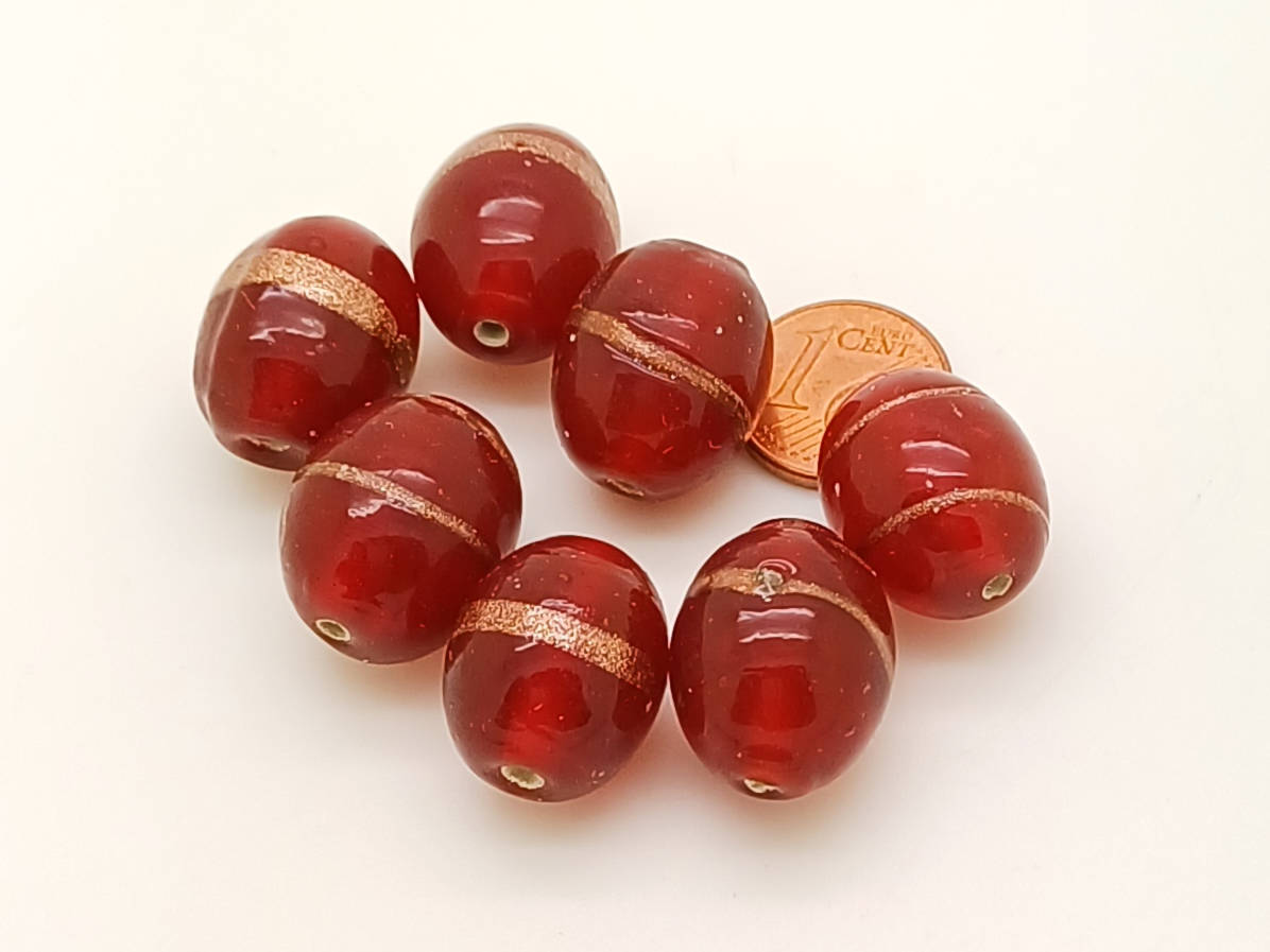 PV-lot-82 perles verre rouges