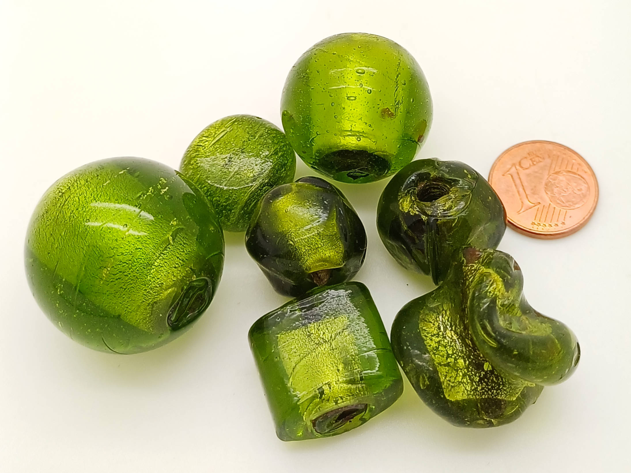 PV-lot-89 perles verre vertes