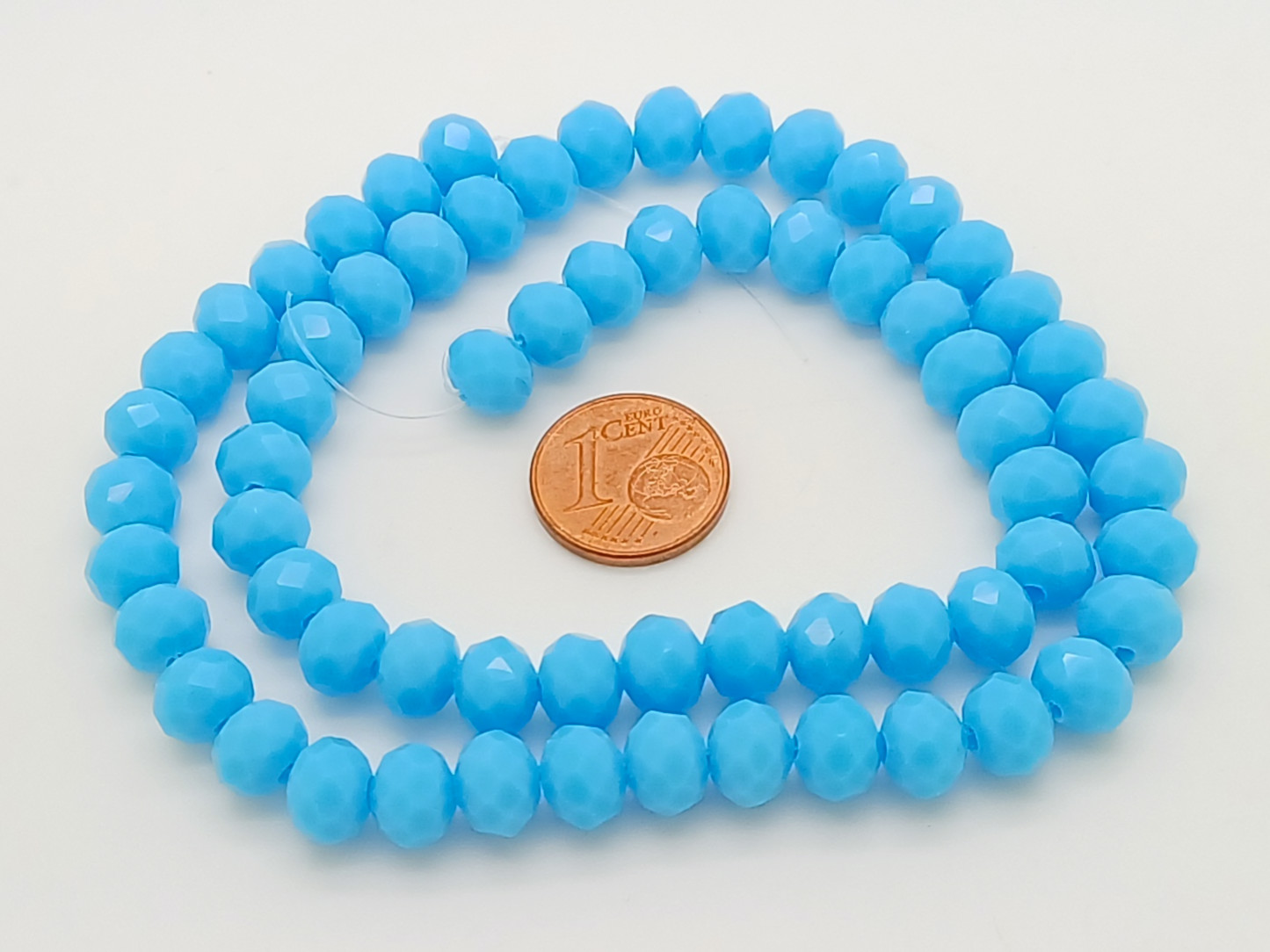 perles abacus 8mm bleu verre en fil