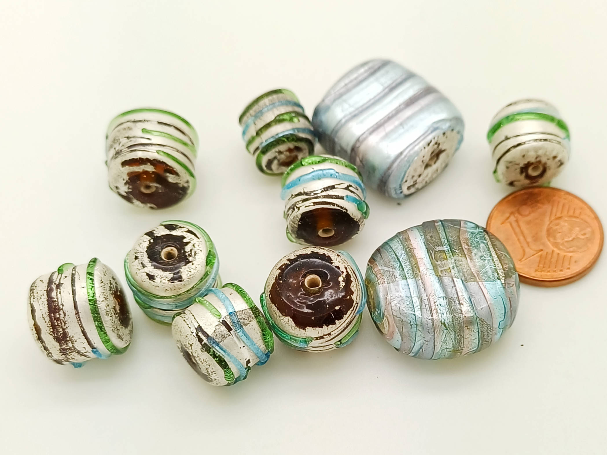 PV-lot-106 perles verre argente
