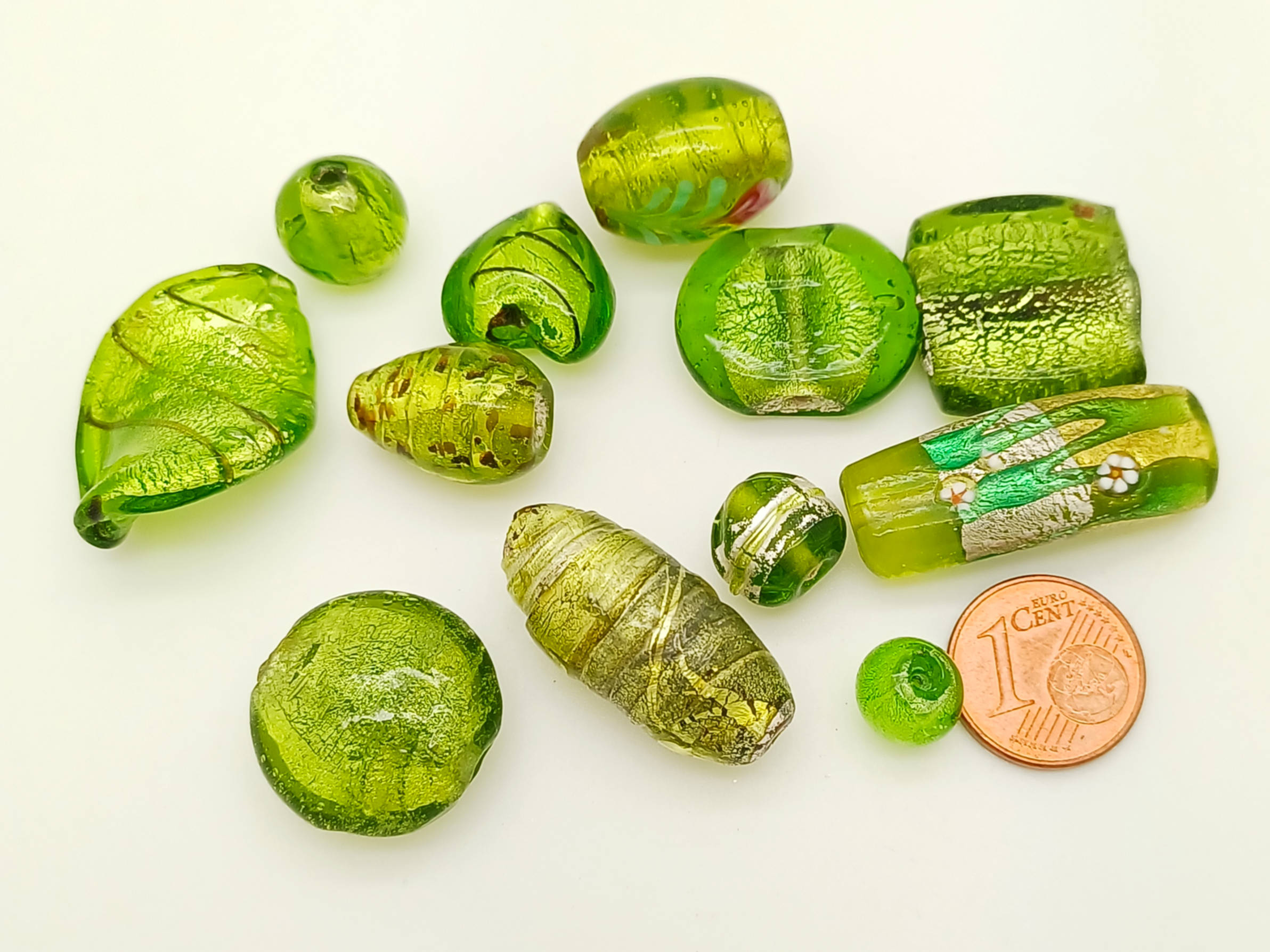 PV-lot-109 perles verre vertes