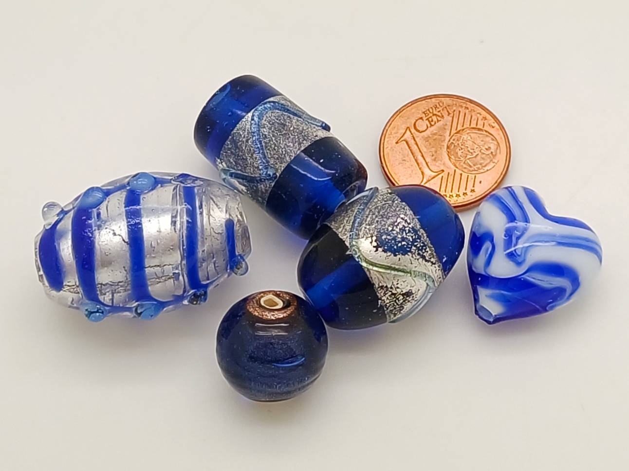 PV-lot-110 perles verre bleu fonce