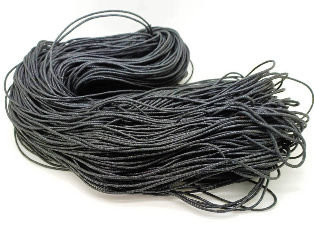 fil coton cire 16mm noir