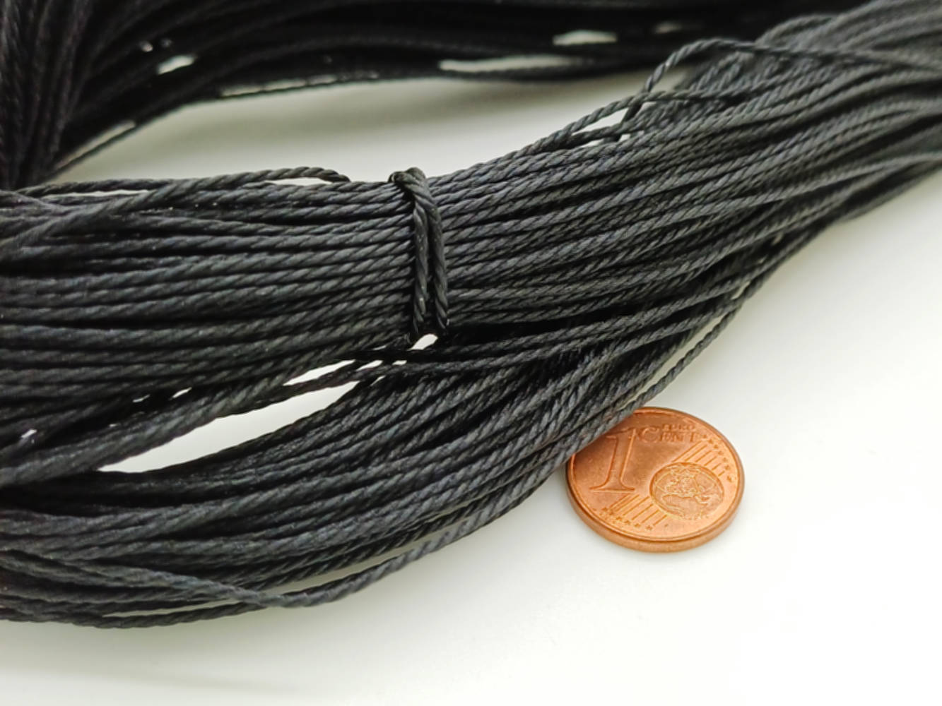 fil torsade 1mm noir polyester cordon