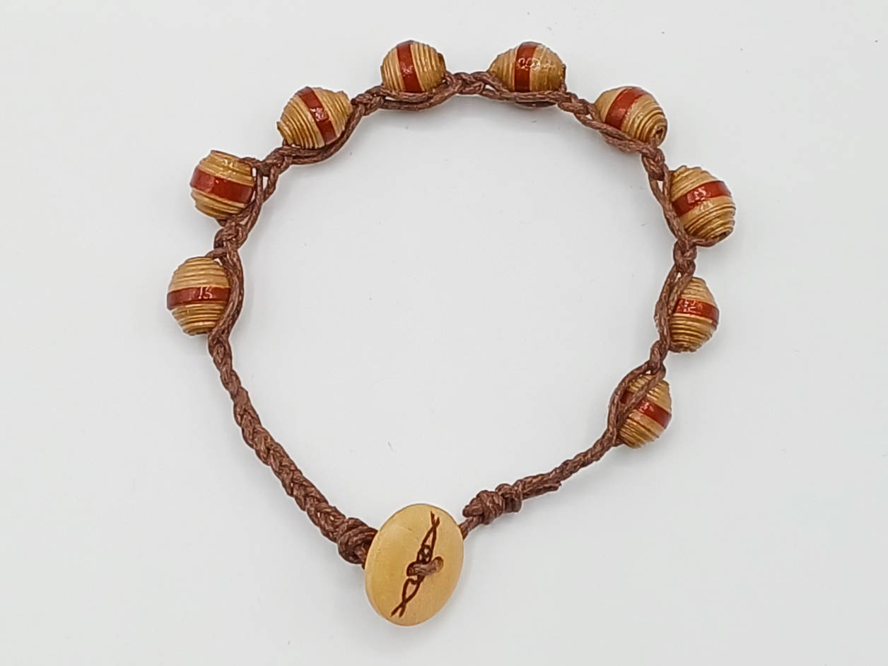 BRA12 bracelet marron perle en papier