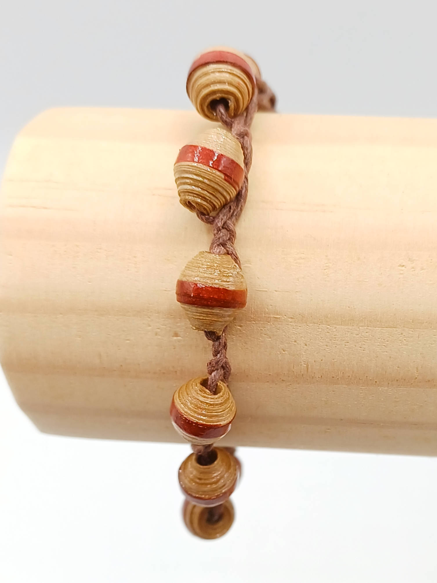 BRA12 bracelet marron fermoir bouton