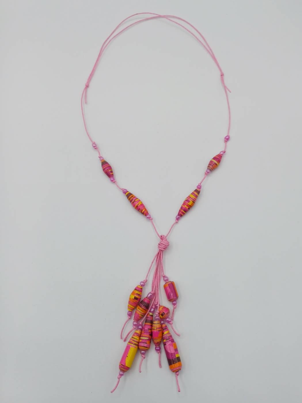 COL05 collier reglable rose jaune