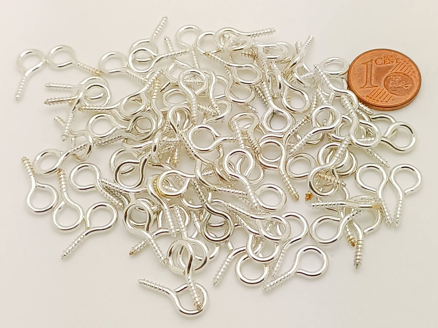 piton vis oeillet 15mm argente clair