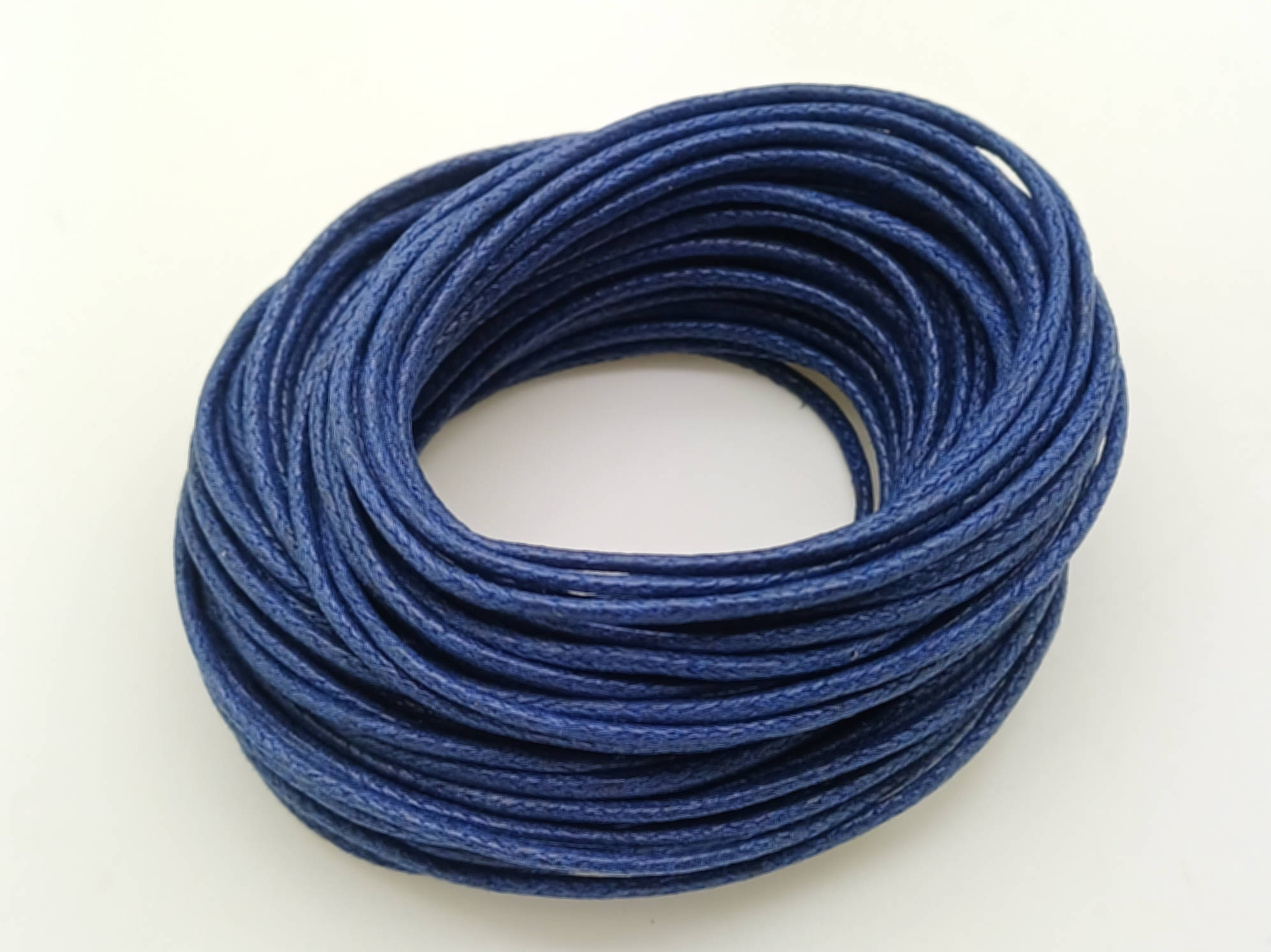fil coton cire 15mm bleu fonce