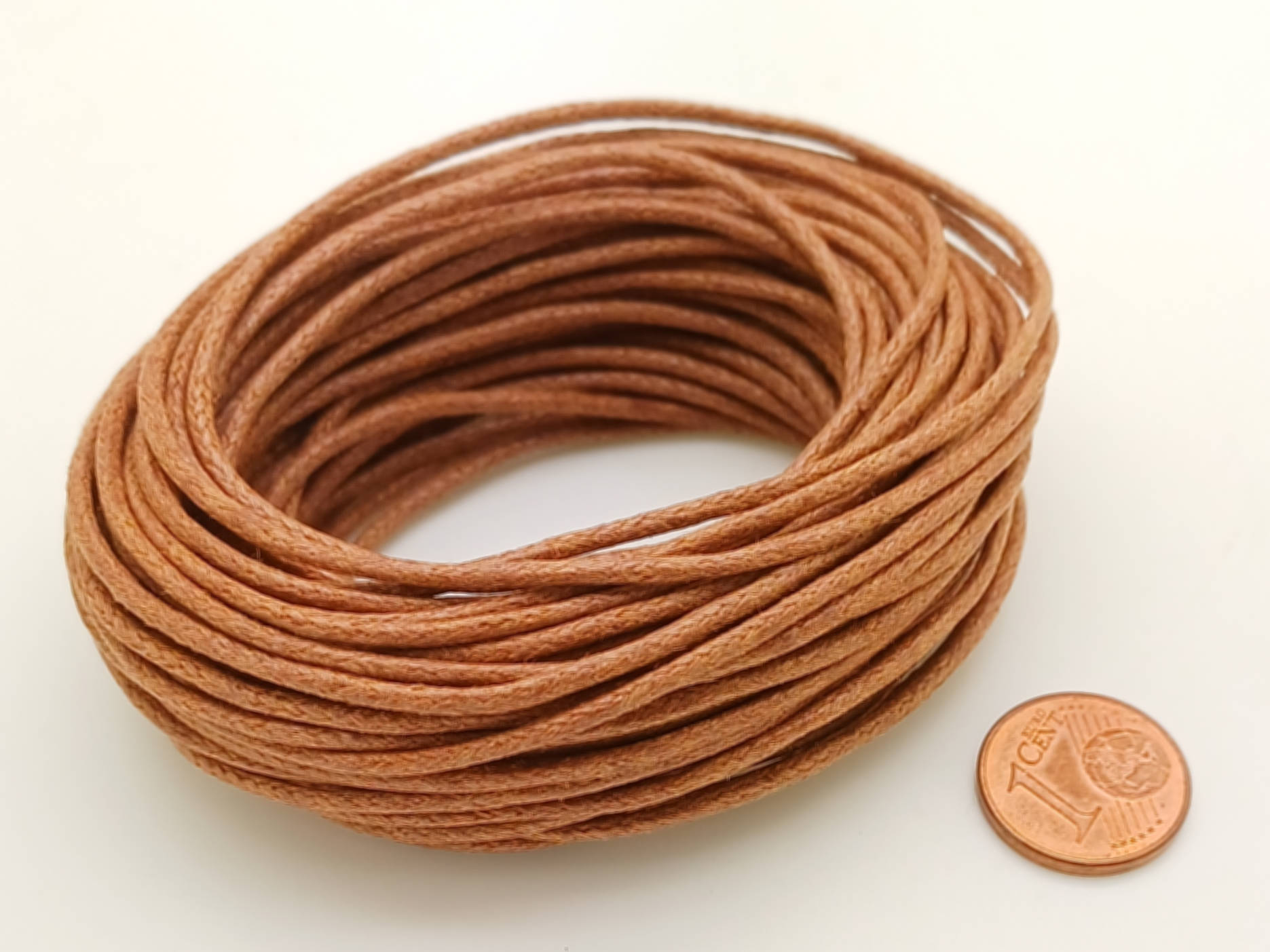 fil coton cire 15mm marron