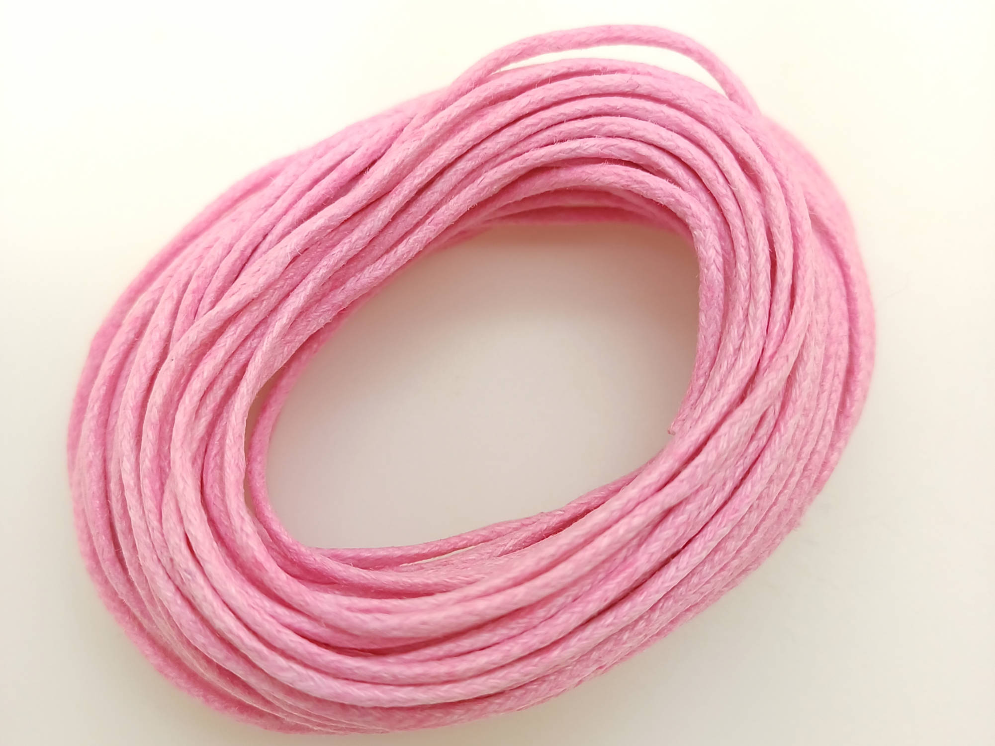 fil coton cire 15mm rose