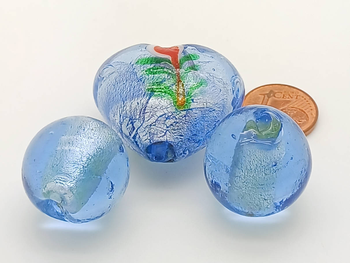 PV-lot-69 perles verre bleu fonce