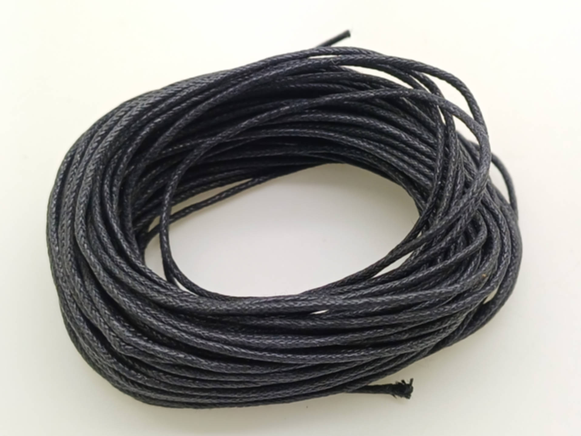 fil coton cire 12mm noir