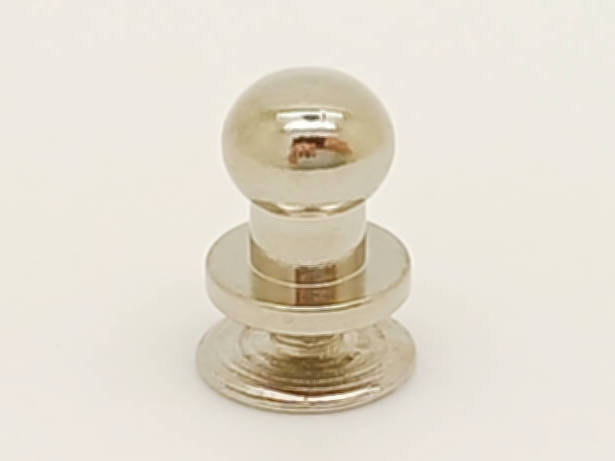 mini poignee bouton de col 8x6mm argente cuir