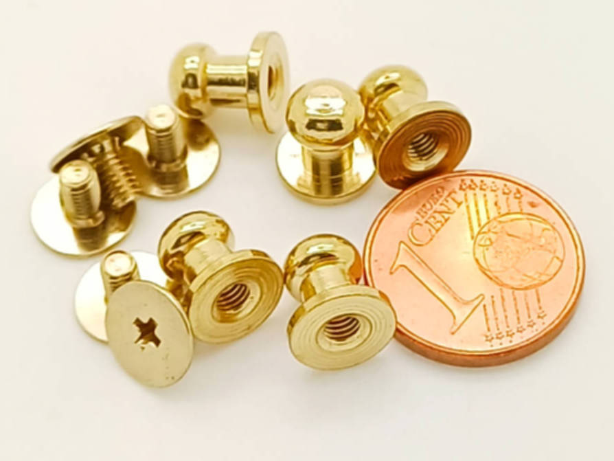 mini poignee bouton de col 8x6mm dore DIY