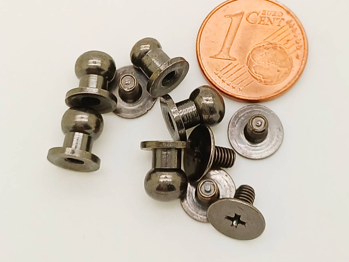 mini poignee bouton de col 8x6mm noir DIY