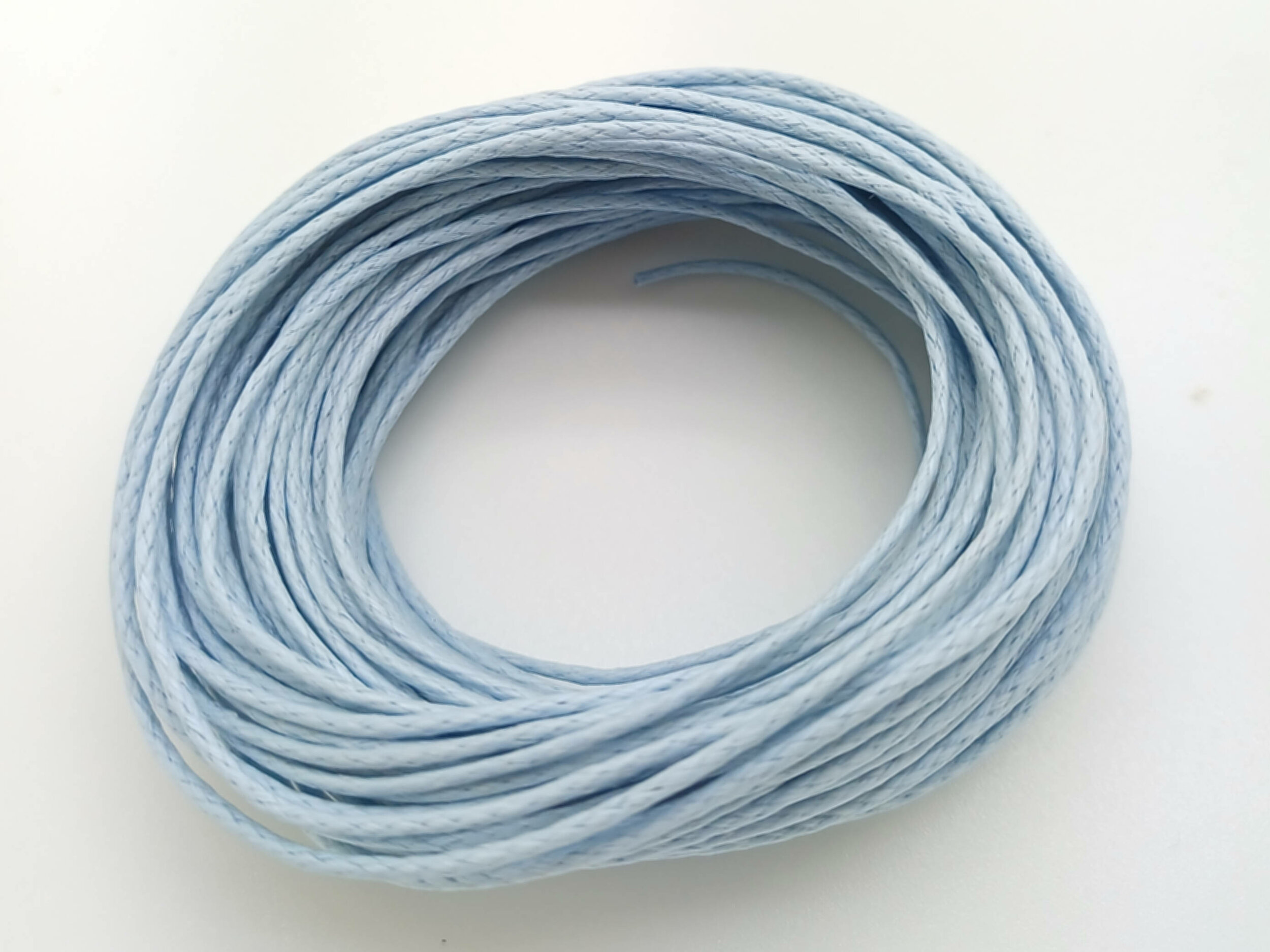 fil coton cire 07mm bleu clair