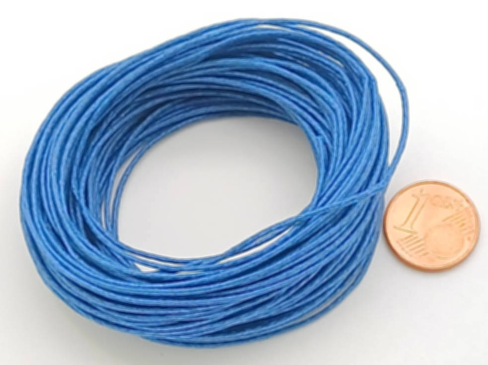 fil coton cire 07mm bleu fonce echeveau