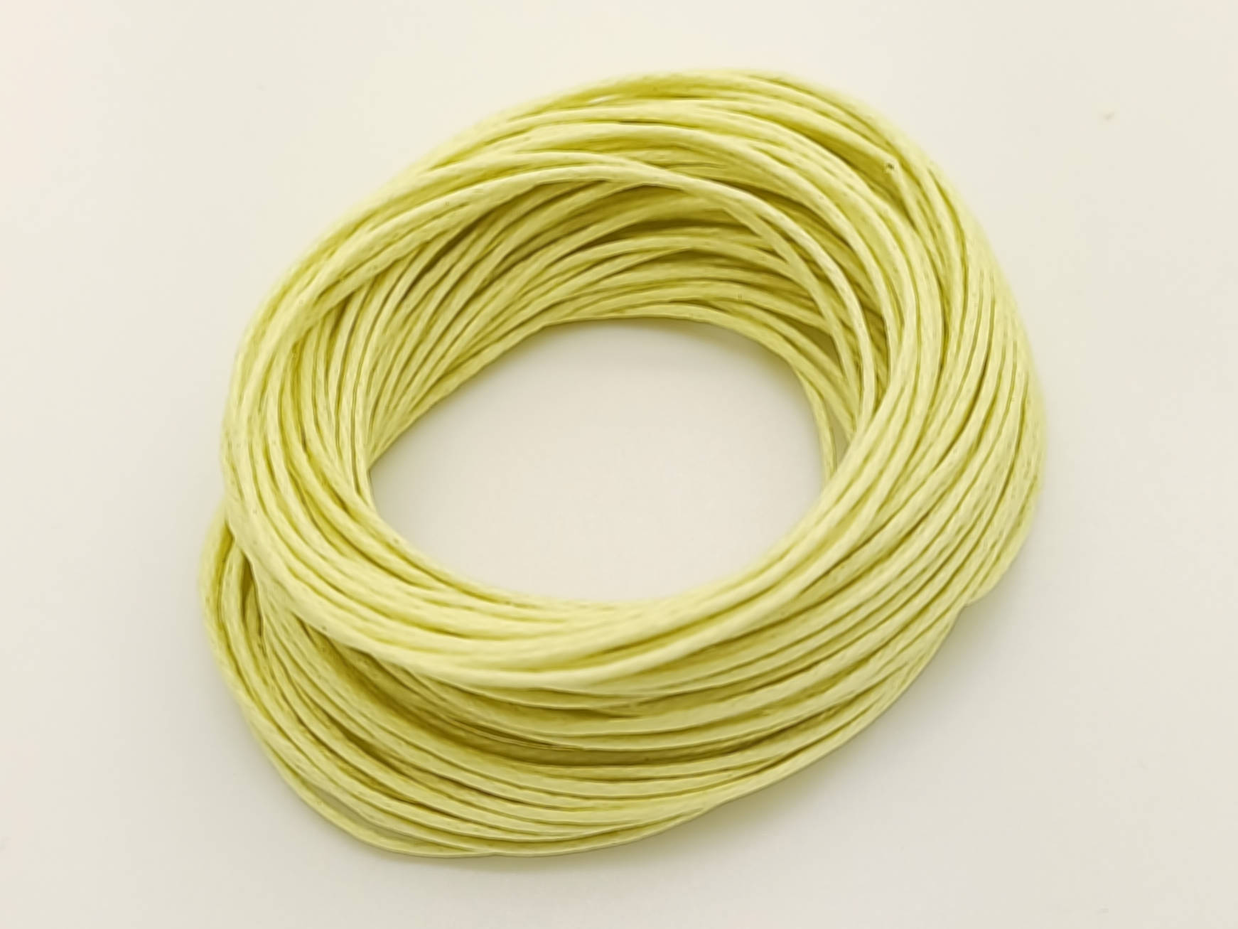 fil coton cire 07mm jaune