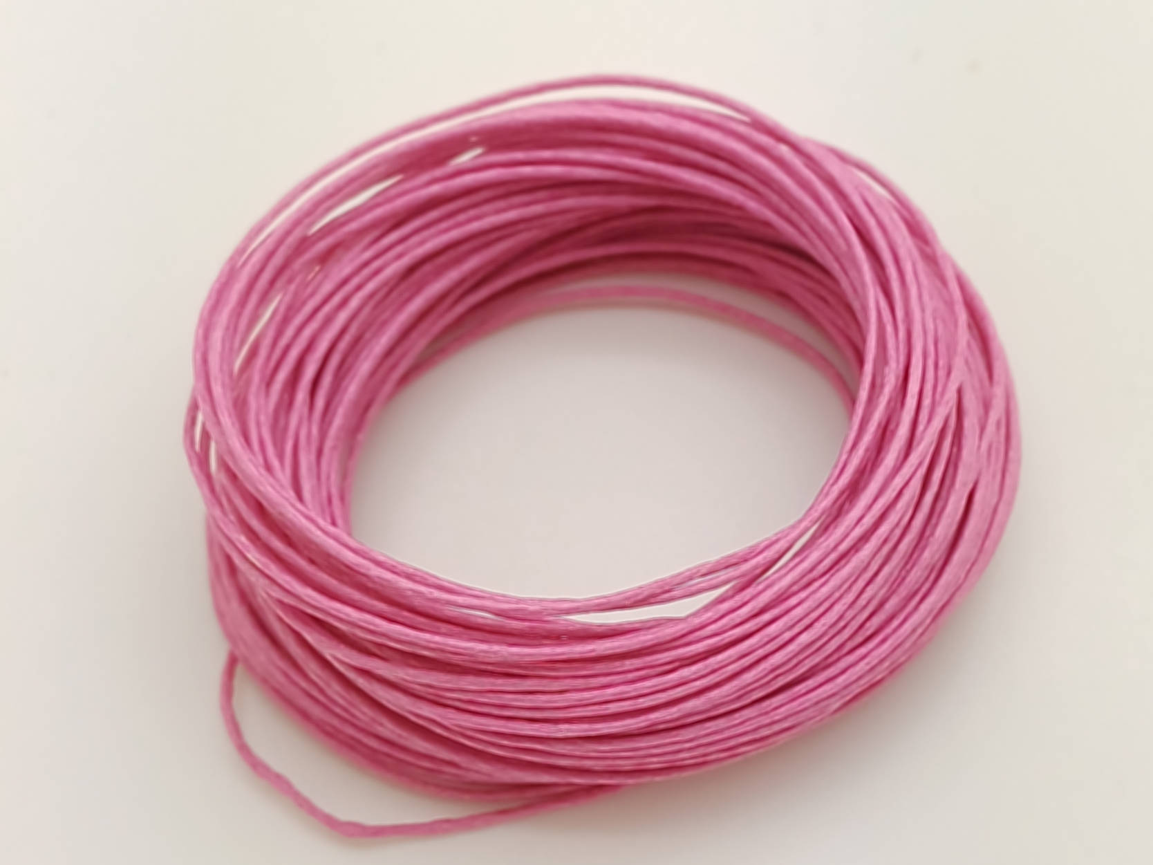 fil coton cire 07mm rose fonce