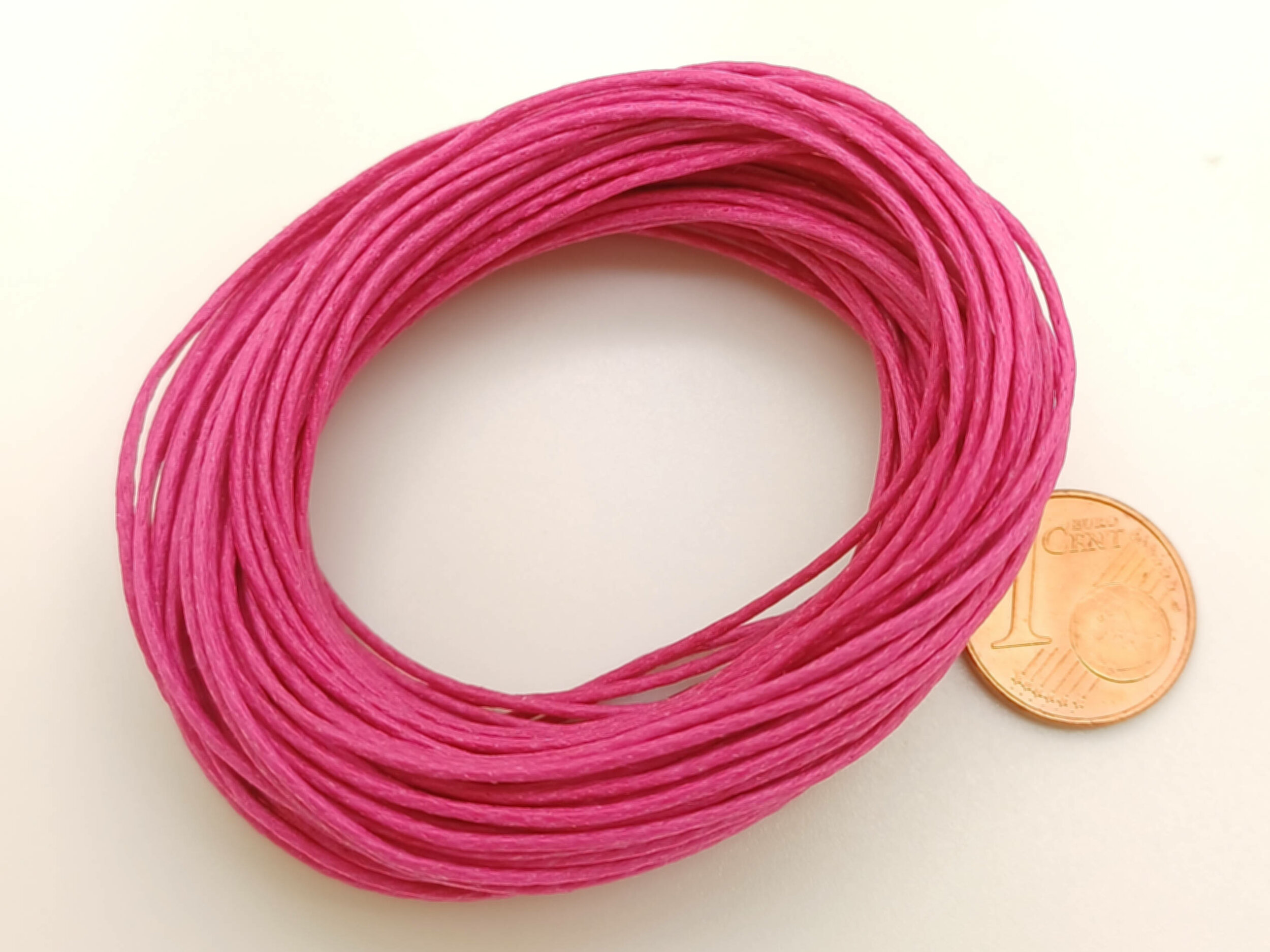 fil coton cire 07mm rose violet echeveau