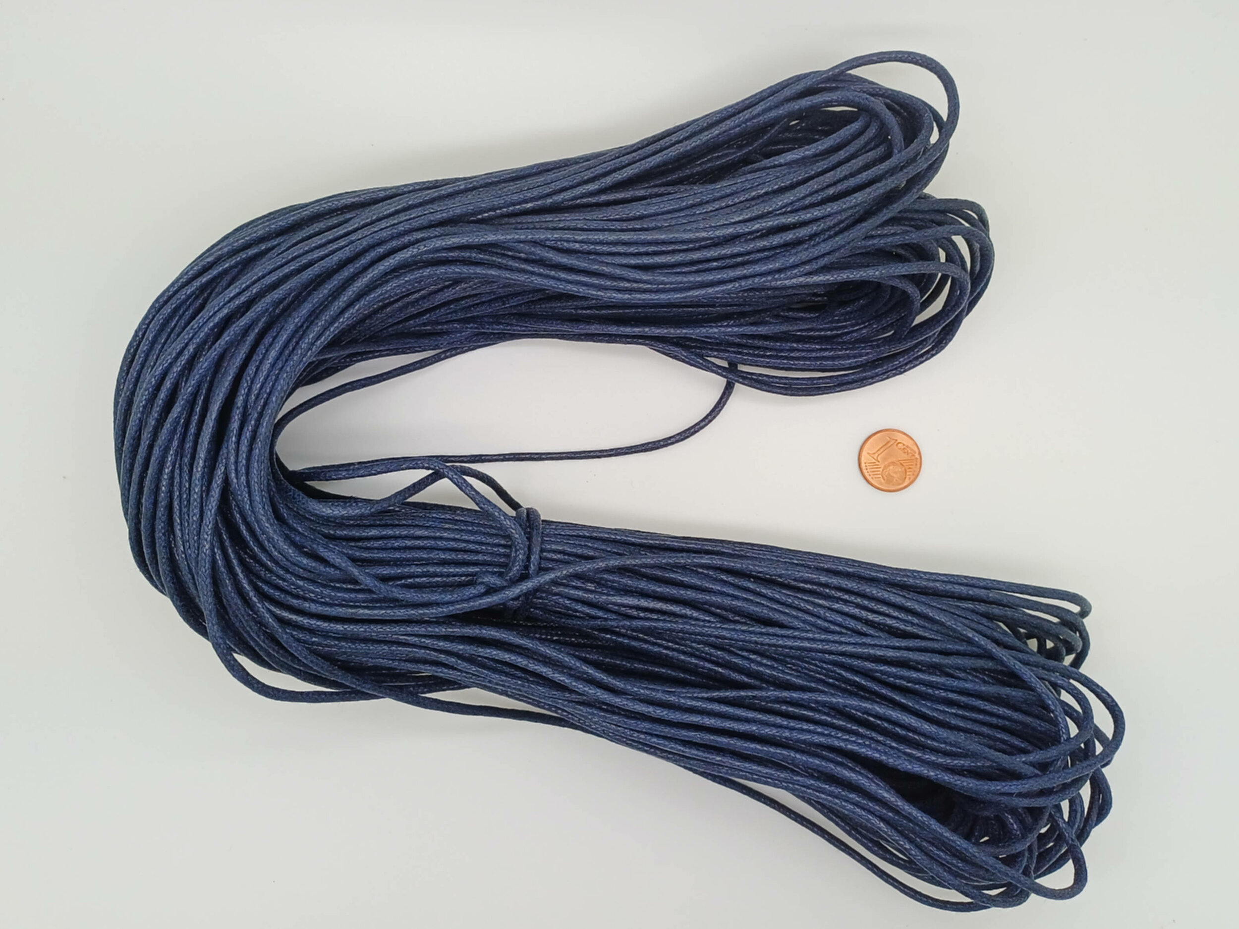 fil coton cire 2mm bleu fonce longueur 65m