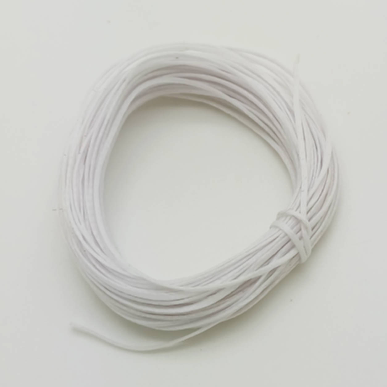 fil plat 1mm blanc cordon