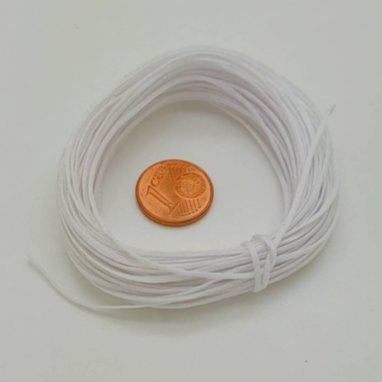 fil plat 1mm blanc polyester cordon